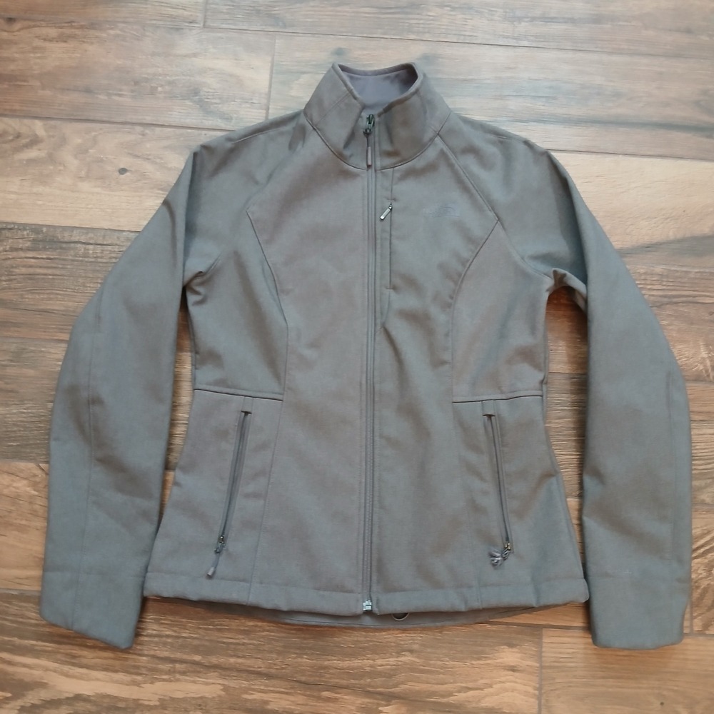 The North Face WindWall Apex Bionic Womens Medium Gray Softshell Jacket Coat